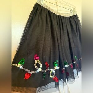 Cat and Jack holiday tutu with sequined Christmas lights. XL.  Ugly Christmas.